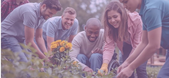 Person holding a plant